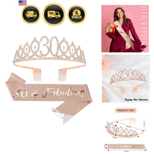 30th birthday crown - +, sash