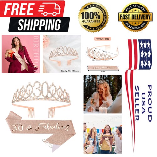 30th birthday crown sash set - &,