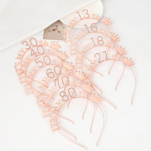 Rose gold birthday tiara - gold,