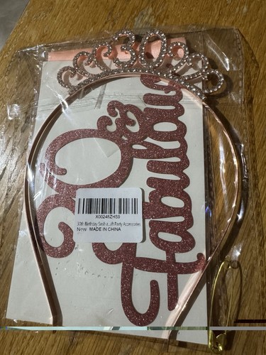 New 30th birthday headband - new,