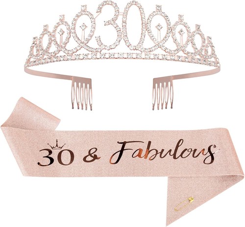 Rose gold 30th birthday sash - birthday,