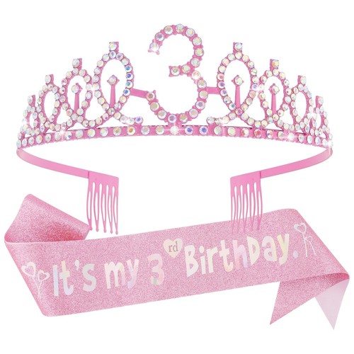 3rd birthday girl headband set - 3rd,
