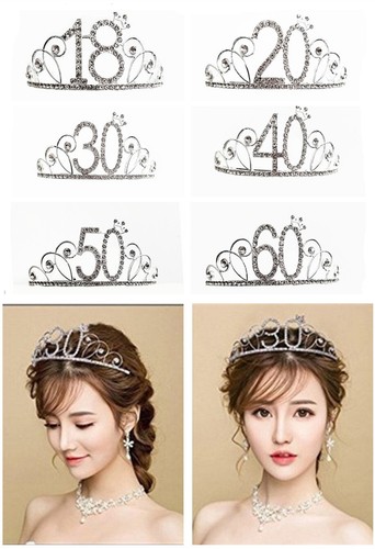 Birthday tiara rhinestone - birthday,