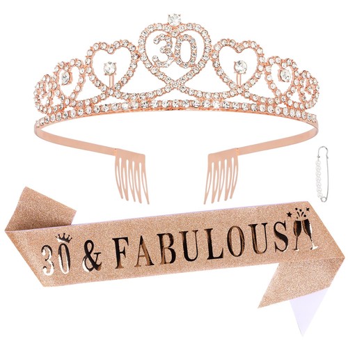 Rose gold 30th birthday sash - 30th,