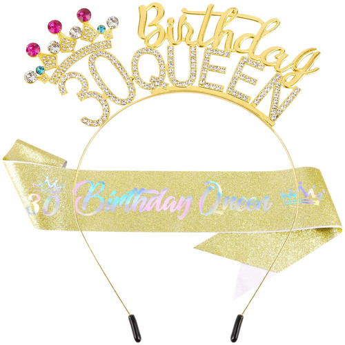 30th birthday queen headband - birthday,