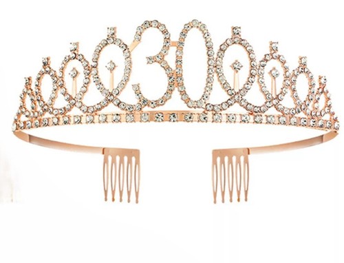 30th birthday tiara - 30th, rhinestone