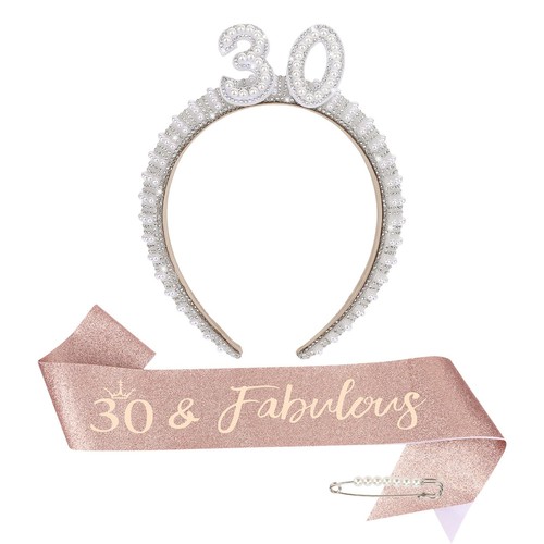 30th birthday headband sash - 30th,