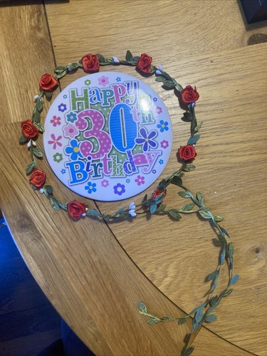 30th birthday badge and red - 30th,