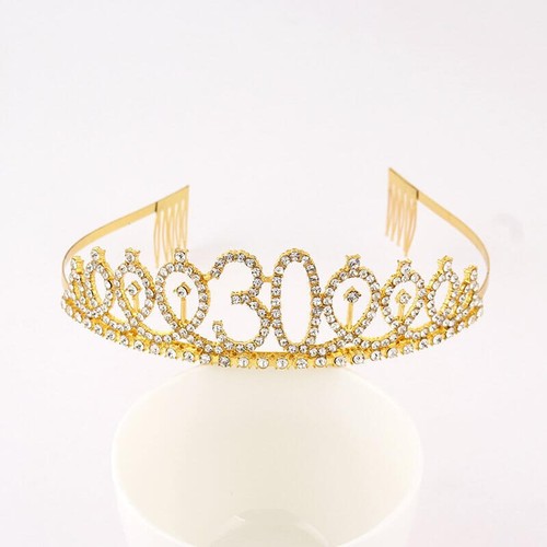Gold metal rhinestone happy - gold,