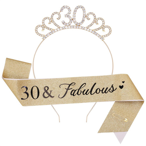 30th birthday sash and tiara - 30th,